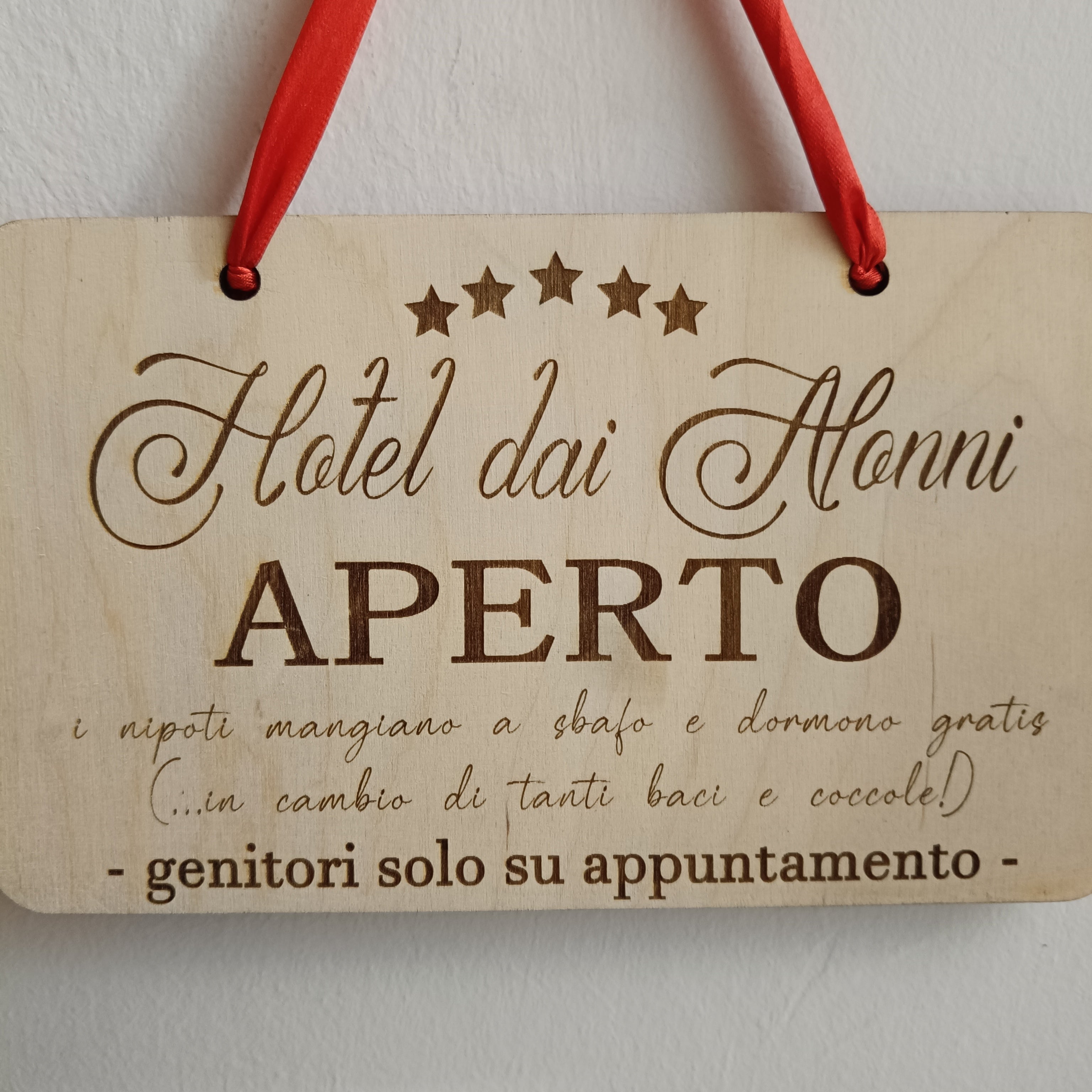 Targa decorativa in legno “Hotel dei Nonni"