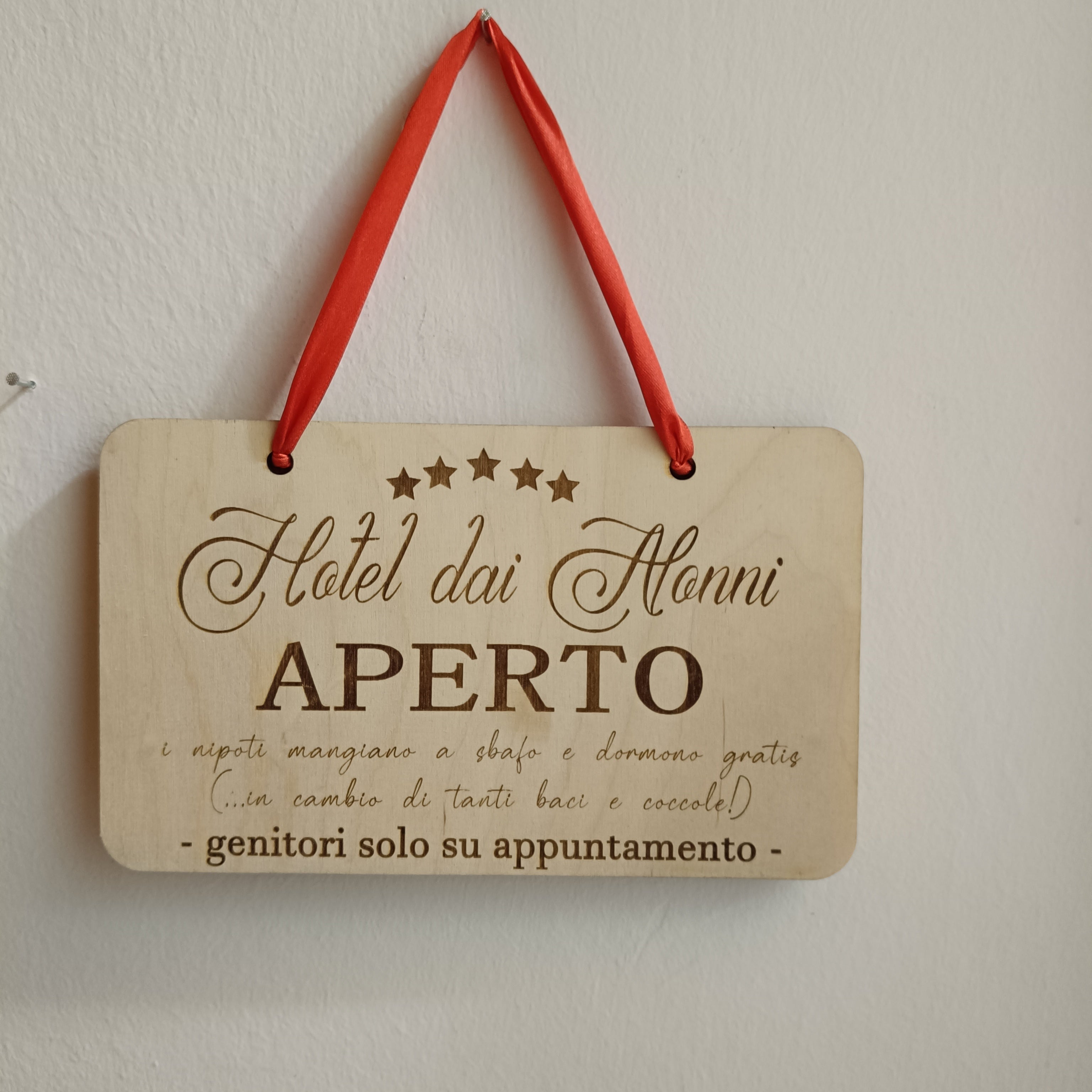 Targa decorativa in legno “Hotel dei Nonni"