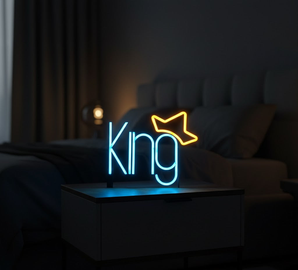 Scritta LED d'appoggio "KING"